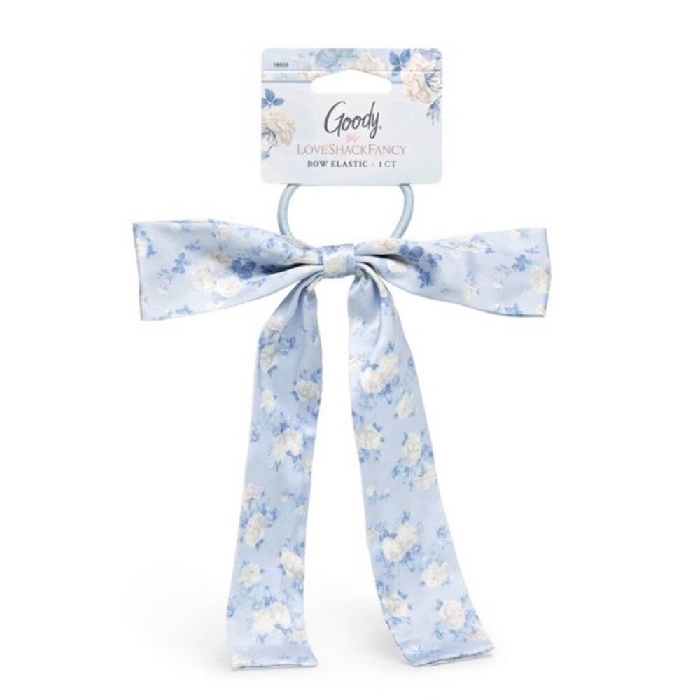 Goody x LoveShackFancy Ruffle Bow Hair Ponytail Everblooming Rosettes Blue